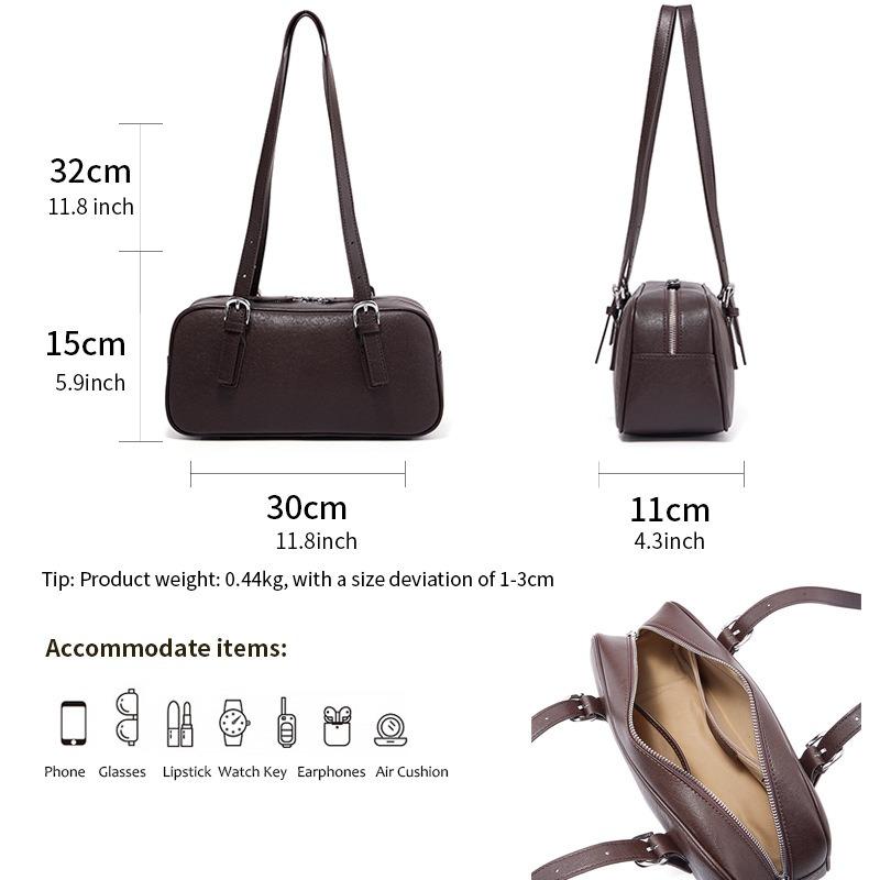 Retro High-end Maillard Style Bag Women's New Shoulder Underarm Bag Fashionable Portable Baguette Bag