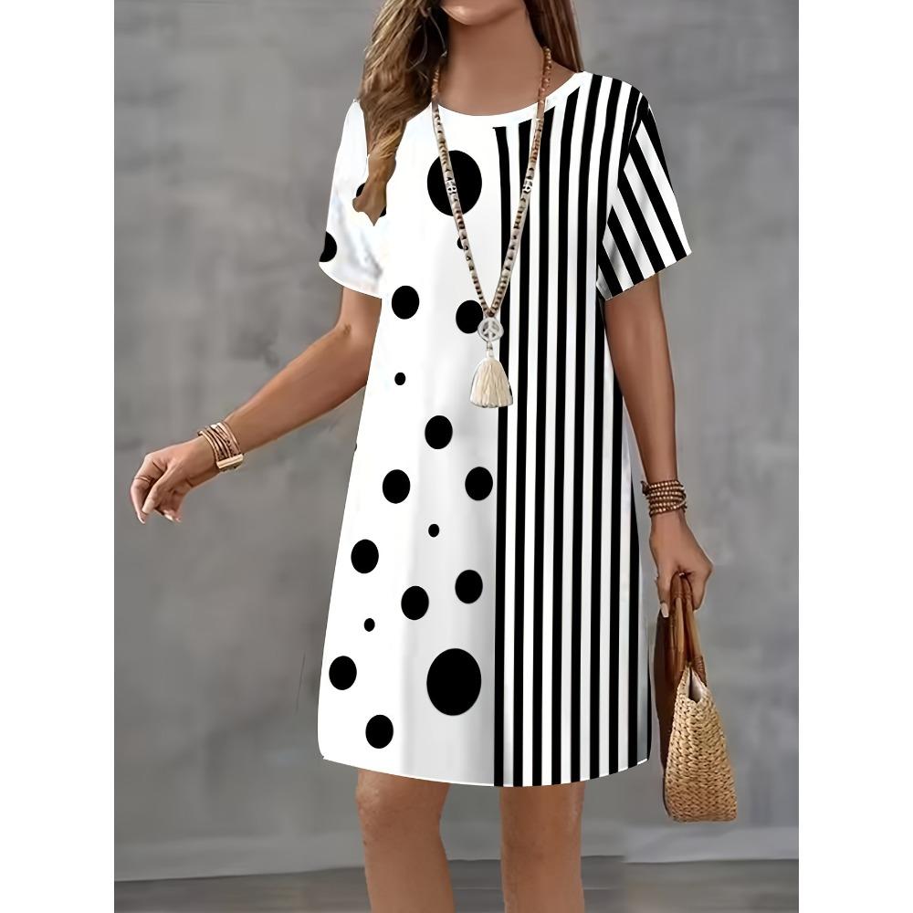 Summer T-shirt Dress Women Retro 3d Print Mini Dresses Comfortable Plus Size 8XL Beach Casual Breathable Soft Dress