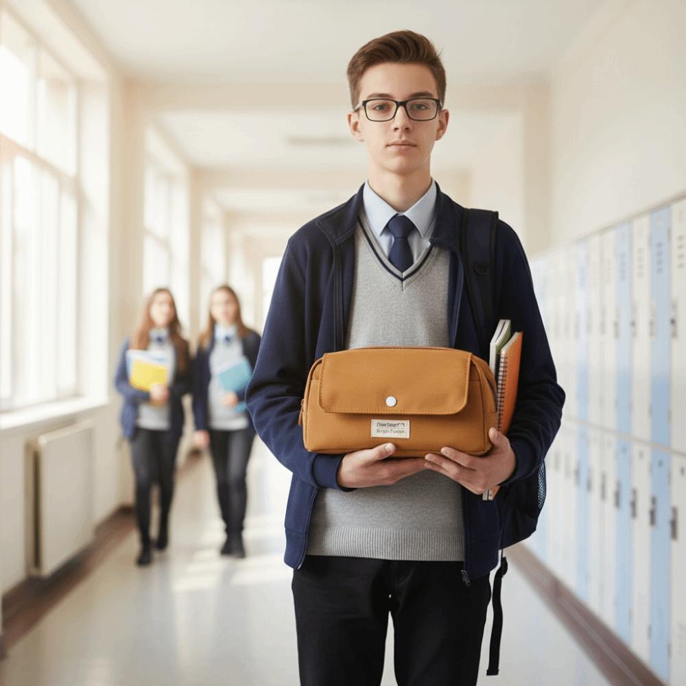 Solid Color Stationery Bag Cute Cartoon Storage Bag Advanced Pencil Case  School Supplies