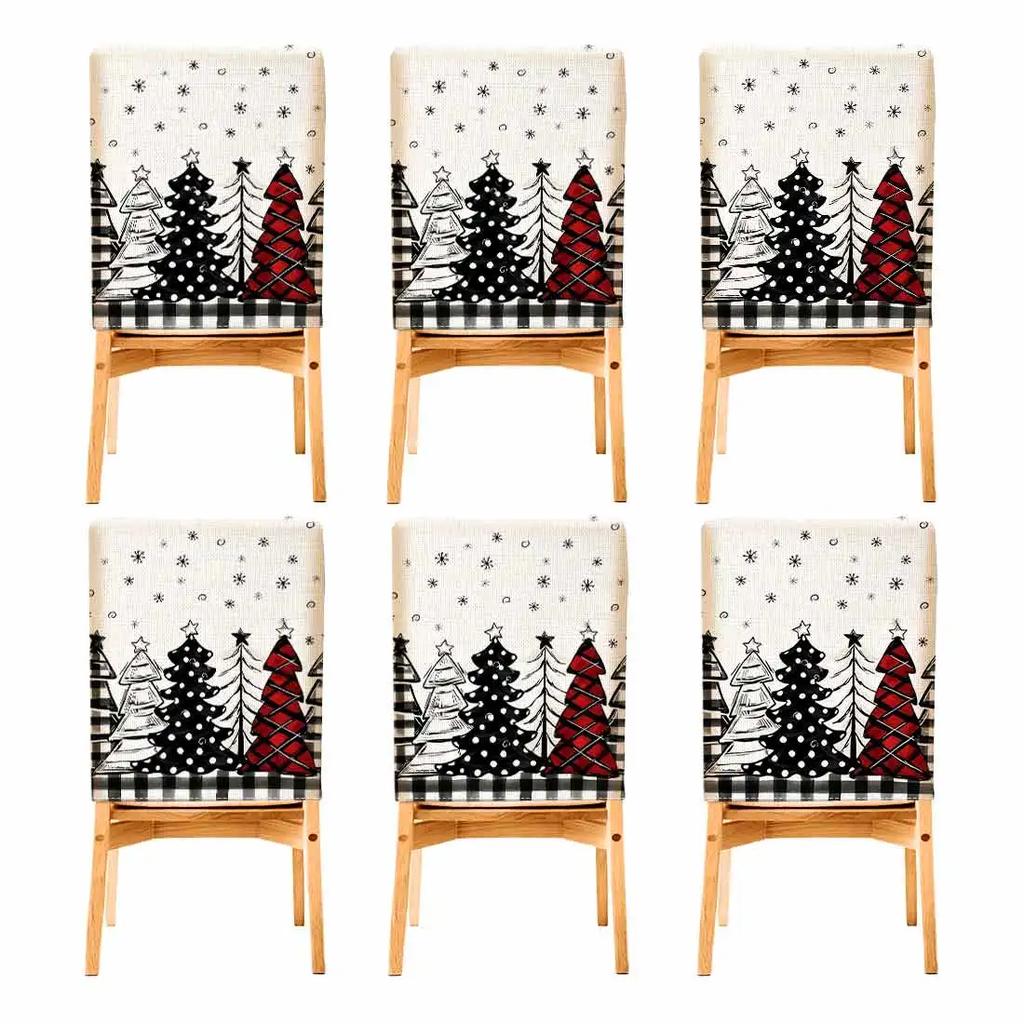 2/4/6pcs/set 45x55cm Christmas Tree Chair Cover Table Decoration Dining Seat Chair Covers Dining Room Bar Party Banquate