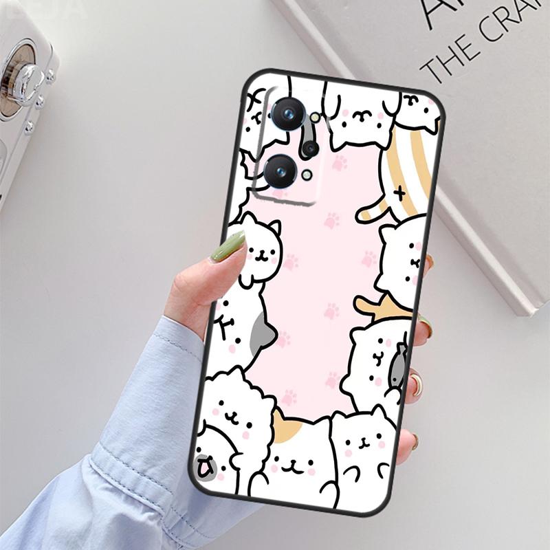 Cute Kawaii Cat For Realme GT Neo 3 2 8 9 Pro Plus 9i 8i Master Case For OnePlus 10 Pro 9 9R Nord2 Cover