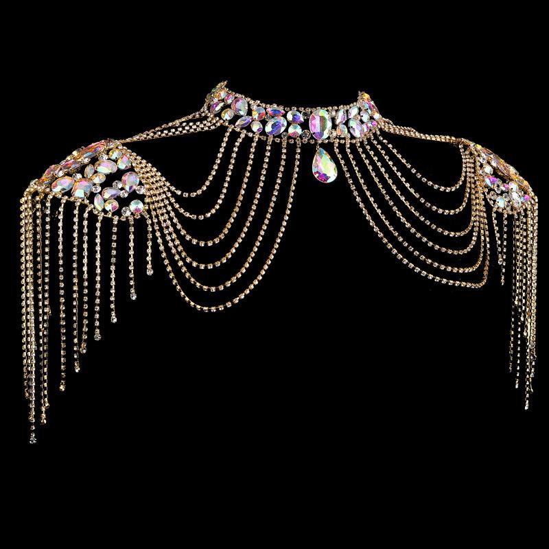 Bride Wedding Crystal Shoulder Chain Party Show Dress Princess Accessories Shoulder Chain Body Jewelry