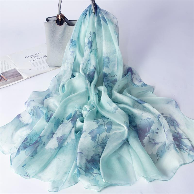New 100% Mulberry Silk Silk Scarf Pure Chiffon Silk Scarf Shawl Exquisite Scarf Yarn