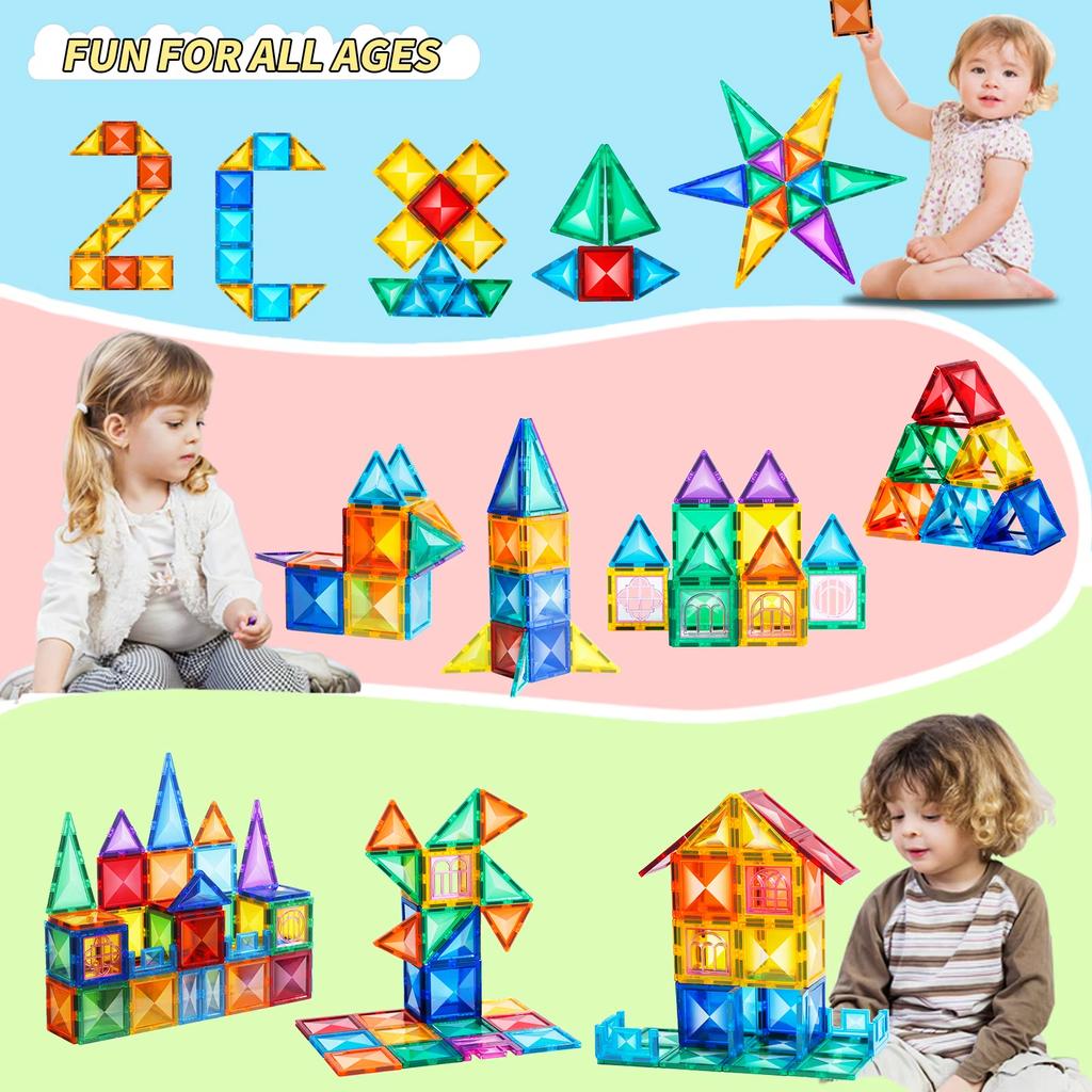Large Color Window Magnet 88-108PCS DIY Building Blocks STEM Education Toys Suitable for Birthday Halloween Gifts for Teenagers