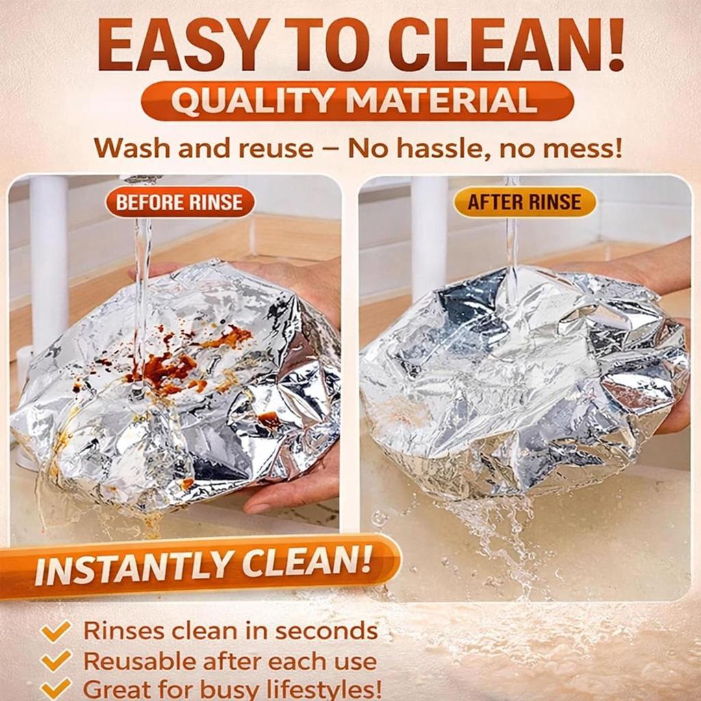 10Pcs Reusable Aluminum Foil Film For Heat Insulation And Heat Preservation Suitable For Oven Takeaway Picnic  foil food covers
