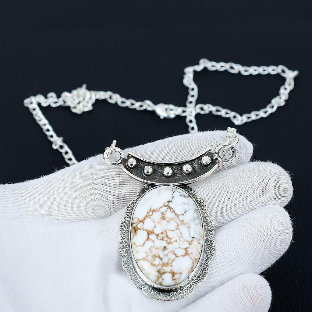 Wild Horse Jasper Necklace, Wild Horse Jasper Gemstone, 925 Sterling Silver Necklace, Natural Wild Horse Jasper Jewelry For Women, For Gifts