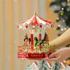 Christmas Carousel Music Box Ornaments Decor Rotating Carousel Lights Electric with Usb or Battery Xmas Music Box for Kids Gift