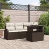 VidaXL Ensemble de Canapé de Jardin 5 Pièces Avec Coussins Marron Rotin Poly 3348544