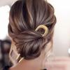 Simple Elegant U-Shaped Hairpin Gold Color French Hair Sticks Clips Long Thick Updo Bun Jewelry Accessories For Women Gift