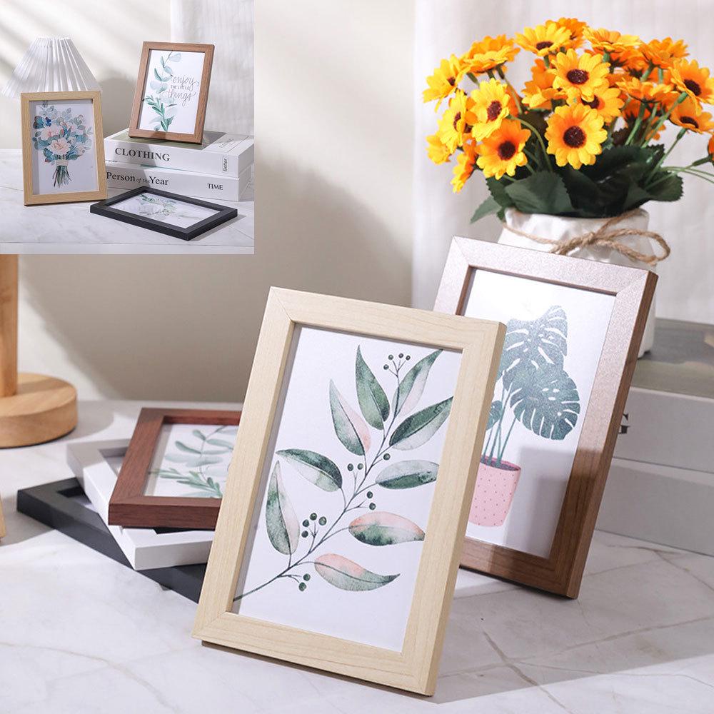 Elegant 3D Wooden Photo Frame: 6-Inch Tabletop & Wall-Hanging Display.