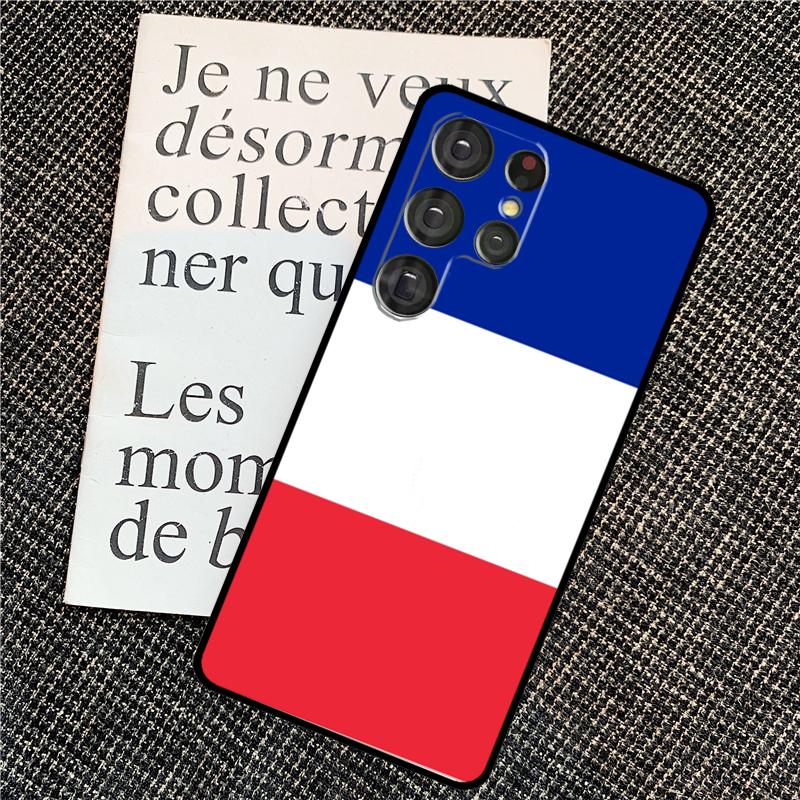 France Flag For Samsung Galaxy S24 S23 Ultra S22 S20 S21 FE S8 S9 S10 Note 10 Plus 20 Ultra Phone Case