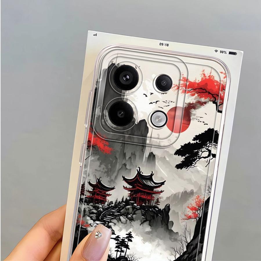 Soft Phone Cover Case for Xiaomi Redmi Note 14 Pro Plus Note 13 9 10 10S 14C 12S 11 13C 12 11S A4 Wash Painting Landscape