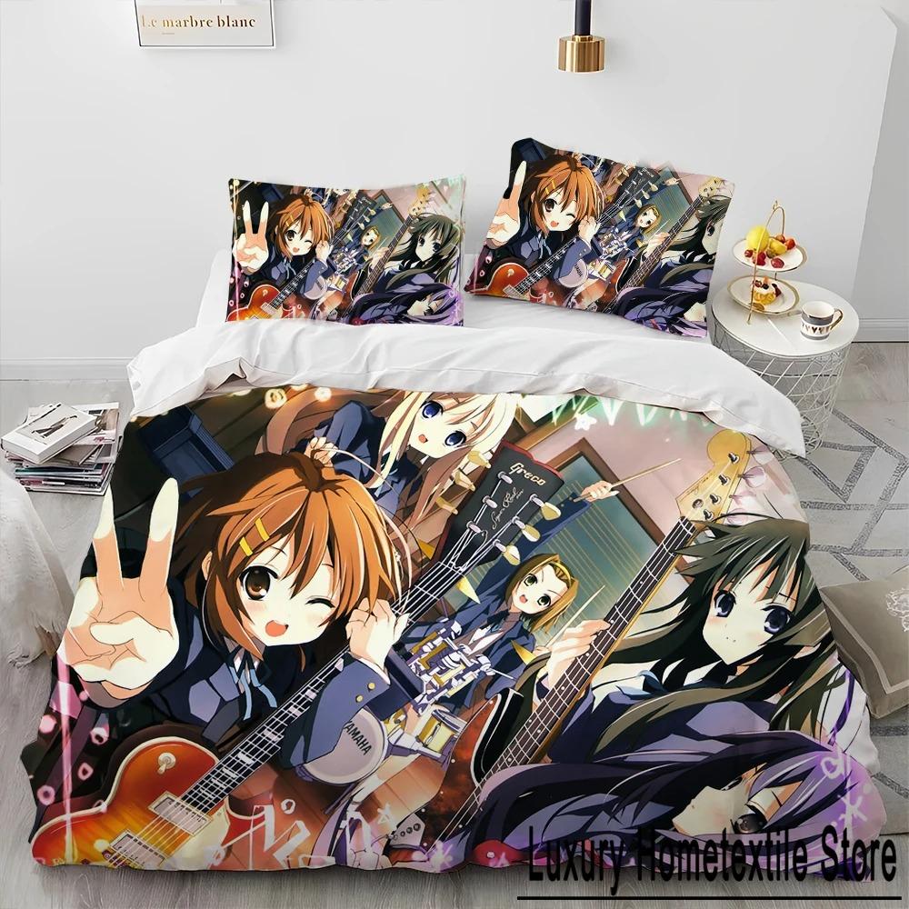 

K-ON Cute Lolita Kawaii Girls 3D Comforter Bedding Set Queen Size Duvet Cover Pillowcase 70x133cm 2pcs