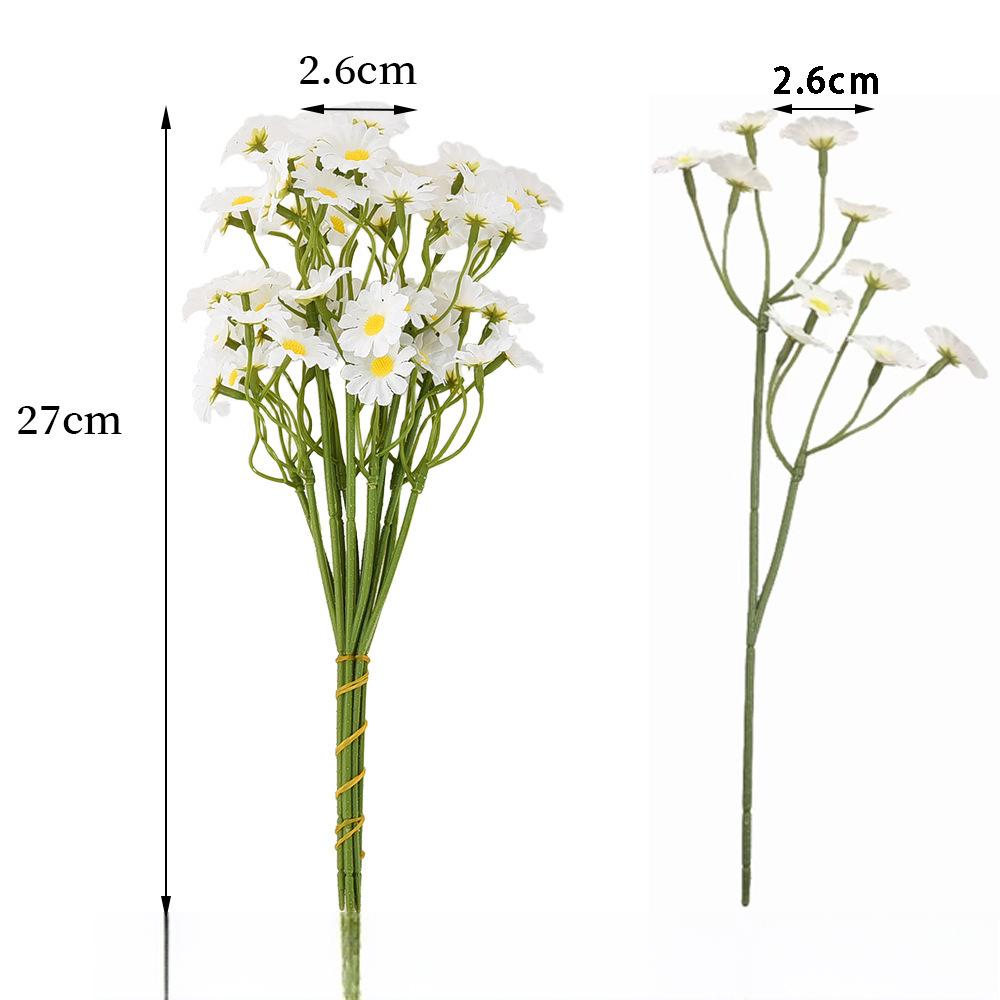 Ins Style Chamomile Daisy Silk Flowers, Artificial Bouquet with Vase for Living Room Table Decor,Home Decor Centerpiece Gift