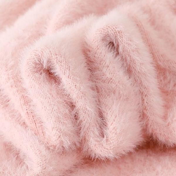 High-end Women's Mink Fleece Knitted Cardigan Autumn WinterThick Warm Plush Knitted Long Coat