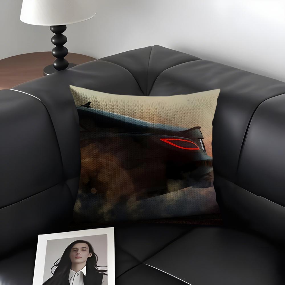 M-Mercedes C-Cls 63 Amg Car Cushion Cover Natural Linen Organic Fabric Double-Sided Printing Sofa Home Decor Gift Pillow Case