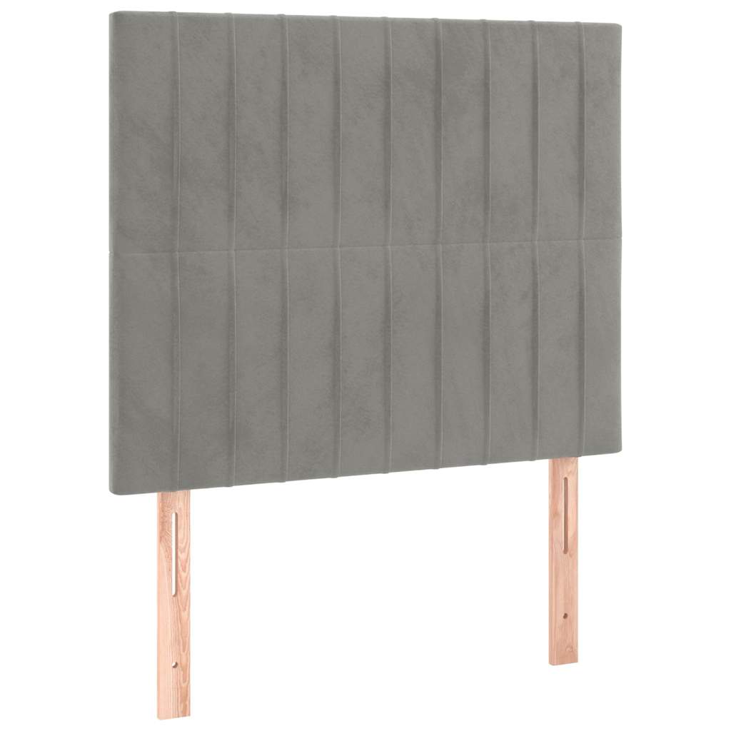 vidaXL Kopfteil Hellgrau 100 x 5 x 118/128 cm Samt