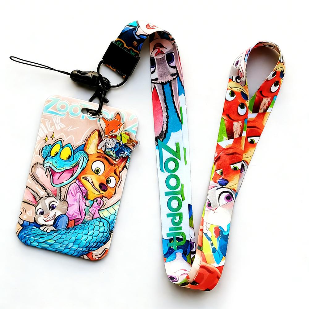 Porta tessere con cordino del film Zootopia per tessere identificative studenti, cinghie, porta badge, corda da appendere fai-da-te, portachiavi, accessori, cosplay