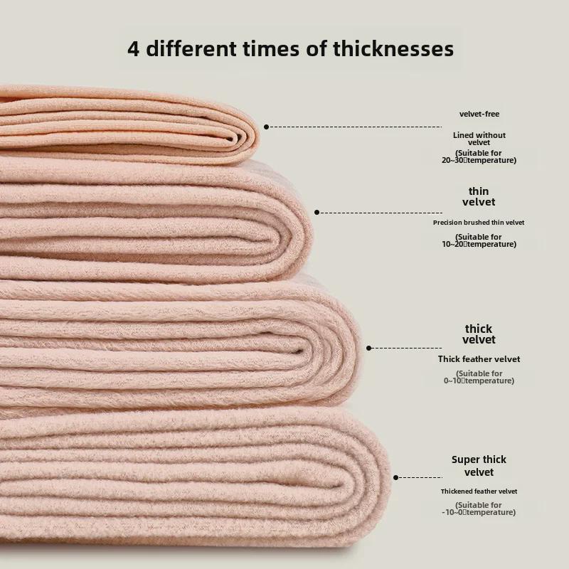 Women's Skin Tone Plus Velvet Thickened Leggings - Nude Natural Flesh Color for Spring and Autumn