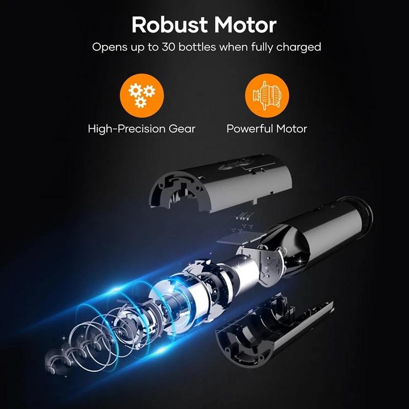 Electric Wine Opener Rechargeable Automatic Corkscrew for Kitchen Wine Bottle Opener with Accessories USB Charging Suit for Home