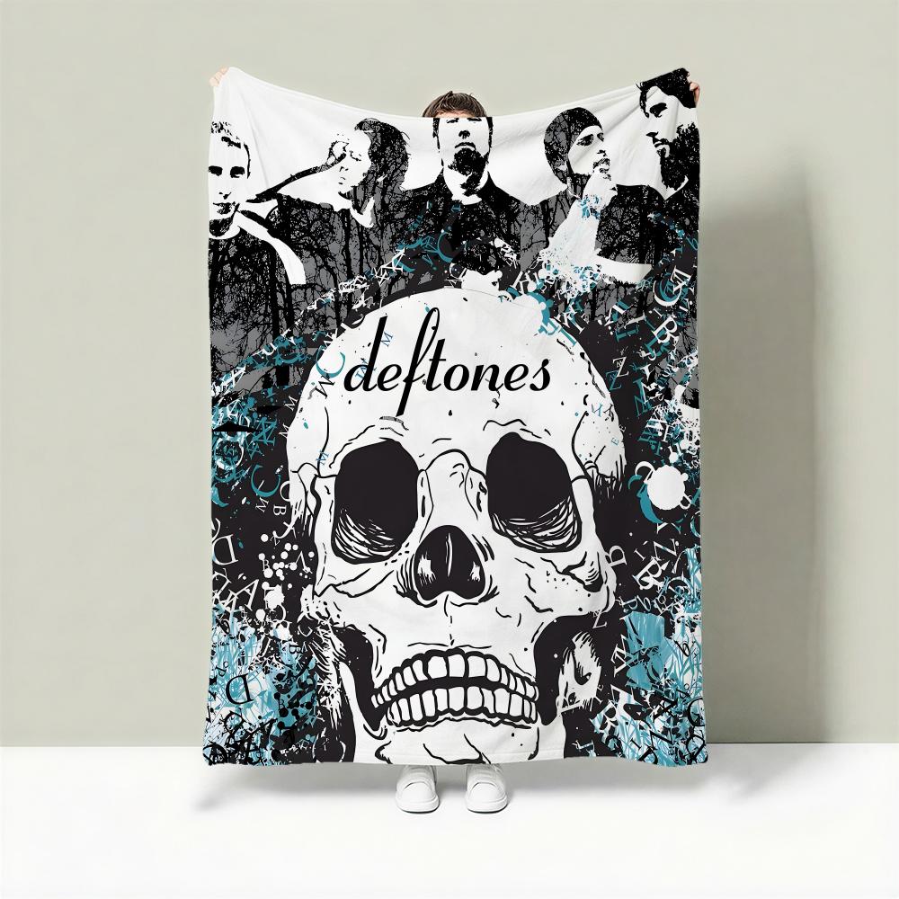 

Band D-Deftones Throw Lightweight 240g Flannel Blanket Soft Skin-friendly for Summer Cooling 75cmx90cm