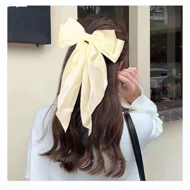 1PC Korean Big Bowknot Hair Clips for Women Girls Solid Satin Design Great for Enhancing Your Everyday Look