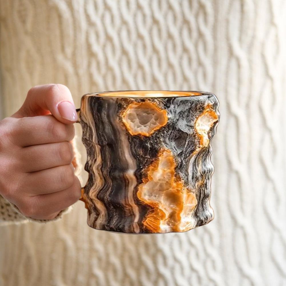 200 ml, eleganter Luxusbecher aus mineralfarbenem Kristall, durchscheinende Kaffeetasse, für Zuhause und das Büro, elegante Wassertasse aus Kristall, Kaffeetasse als Geschenk