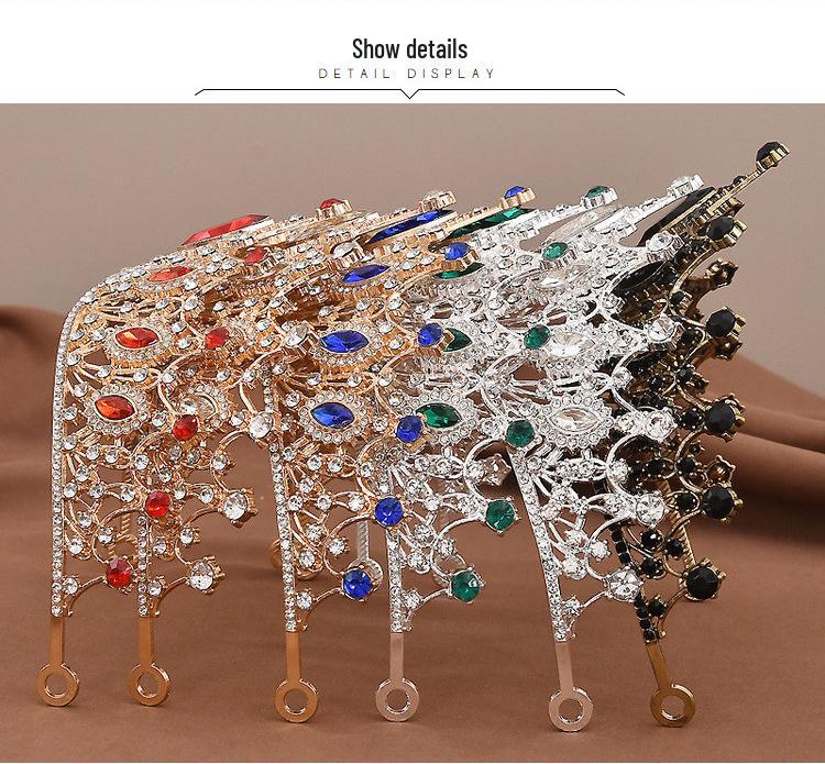Baroque Retro Crystal Bridal Crown Rhinestone Headband Court Style Adult Hair Accessories