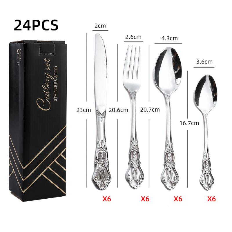 HANYANG Knife & Fork Set 304 Stainless Steel Cutlery Knife, Fork & Spoon Gift Set