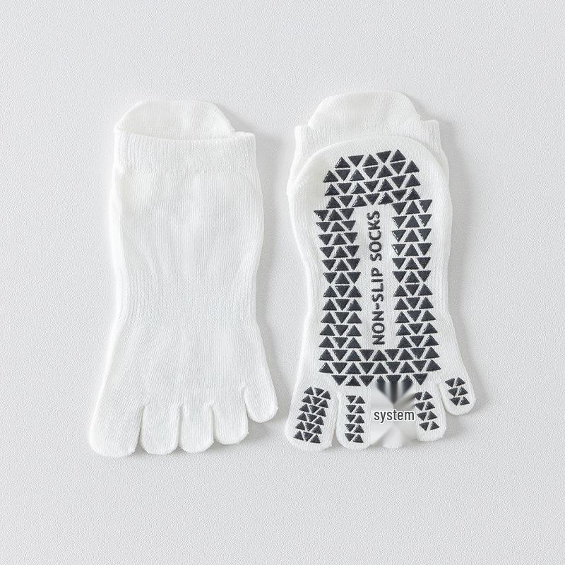 Women's Non-Slip Cotton Yoga Toe Socks for Pilates, Fitness, and Indoor Sports