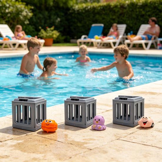 Kids Pool Diving Toys Fun Pond Game Weighted Bottom Dive Cage with Floating Sea Animals Pool Bath Toy Set for Swimming Outdoor Water Play Summer Gifts