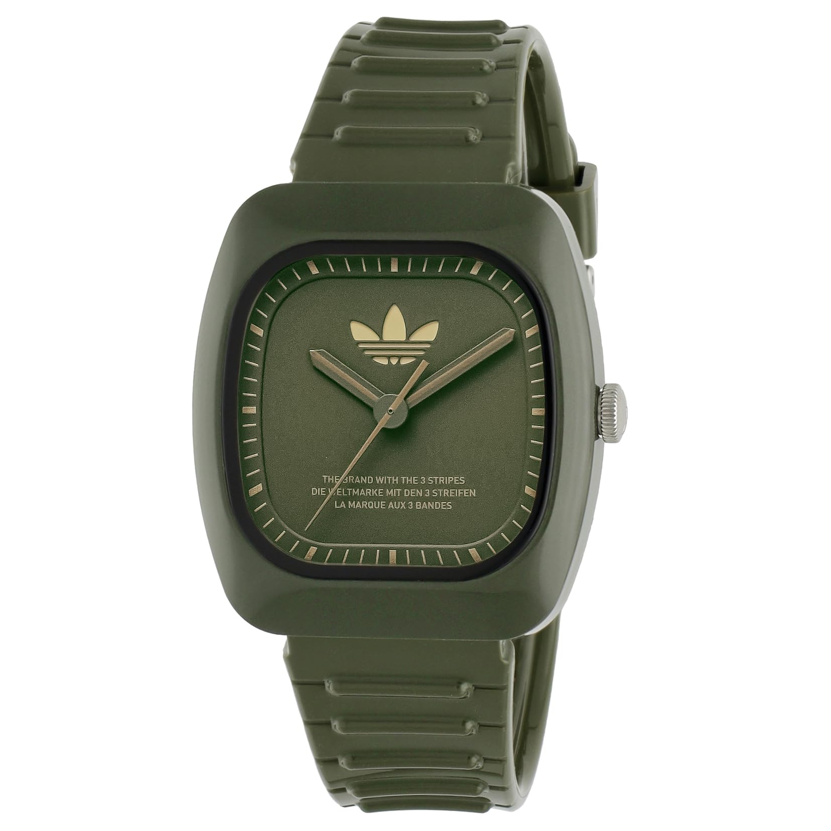 

Original Watch Retro Wave Two Green Dial Ceramic Mineral Glass Quartz Watch Brand AOSY24031 [Adidas Swatch] Men s [Item] зелёный