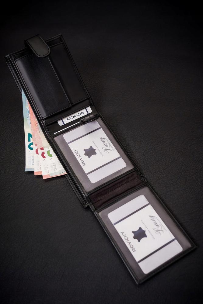 Large men's wallet made of eco-leather in landscape orientation - 4U Cavaldi