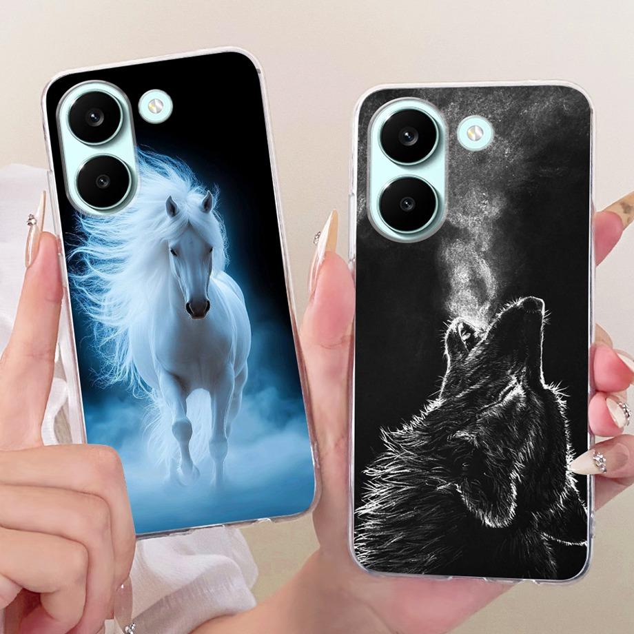Flower Cartoon Fashion Design Clear Phone Case For Xiaomi Poco X8 Pro Max Redmi Turbo 5 Max Capa Soft Silicone Back Cover Coque