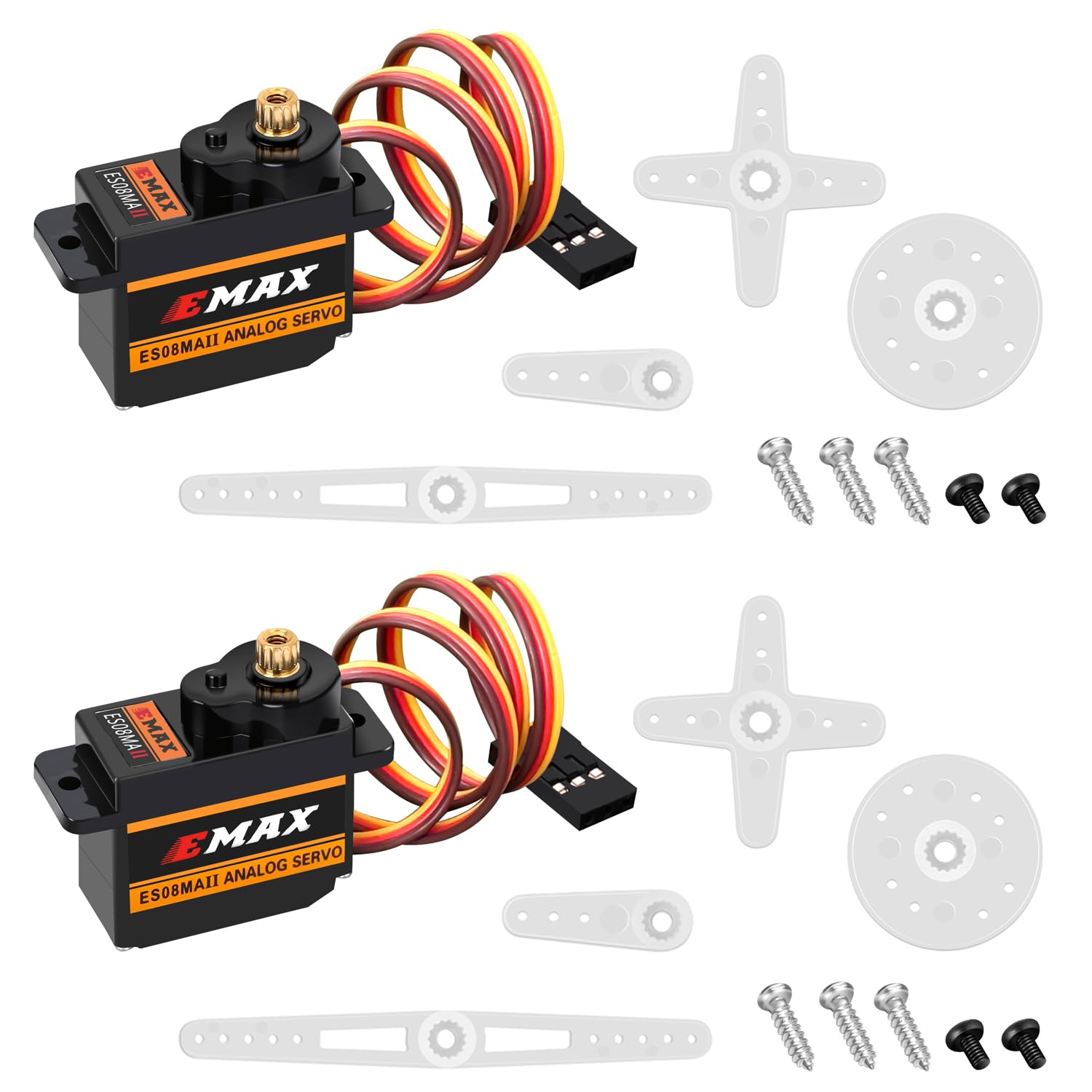 

HAWK S WORK 9g Micro Servo, Metal Geared Motor Kit for Robot Arms, RC Planes, Helicopters, Cars, Boats, STEM and Raspberry Pi Projects (Emax ES08MA