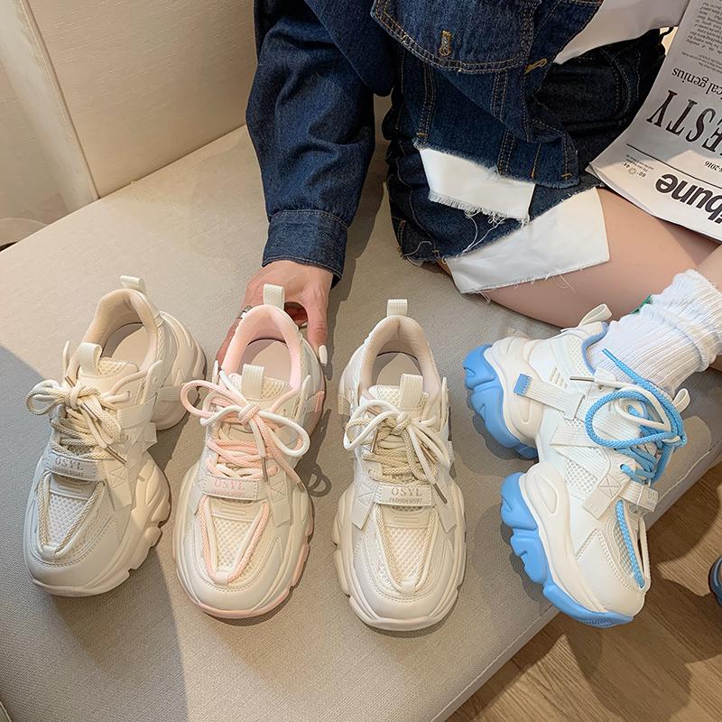 New Spring and Autumn High Quality Brand Female Sport Shoes Platform Women's Sneakers Fashion Cool Outdoor Walking Daddy Shoes