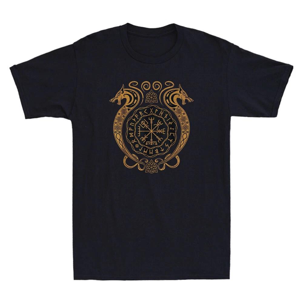 Viking Norway Norwegian Scandinavian Iceland Runes Vintage Men s Cotton T-Shirt S