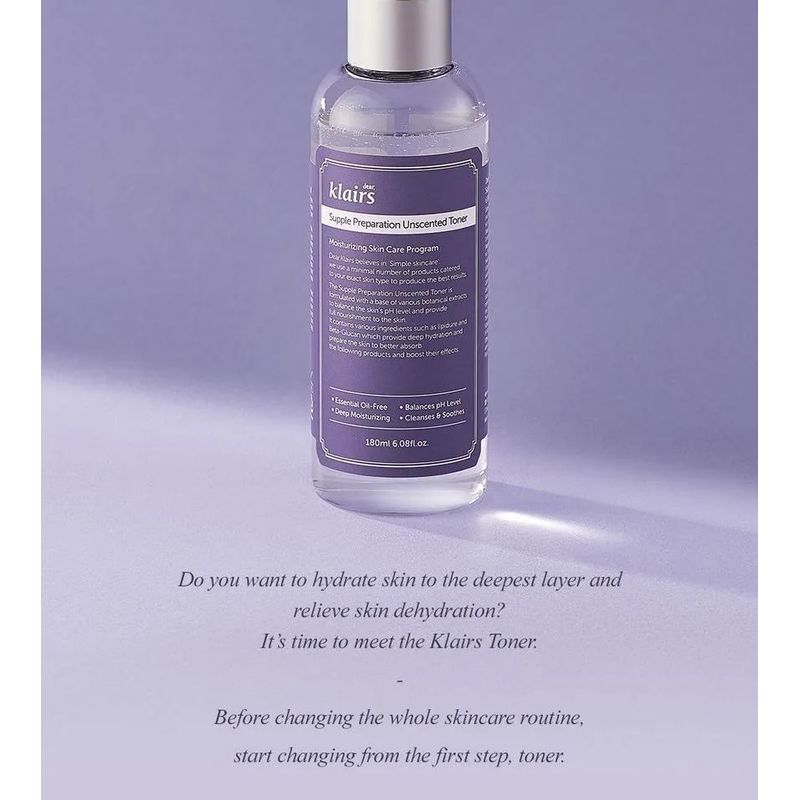 dear, klairs Supple Preparation Unscented Toner MINI