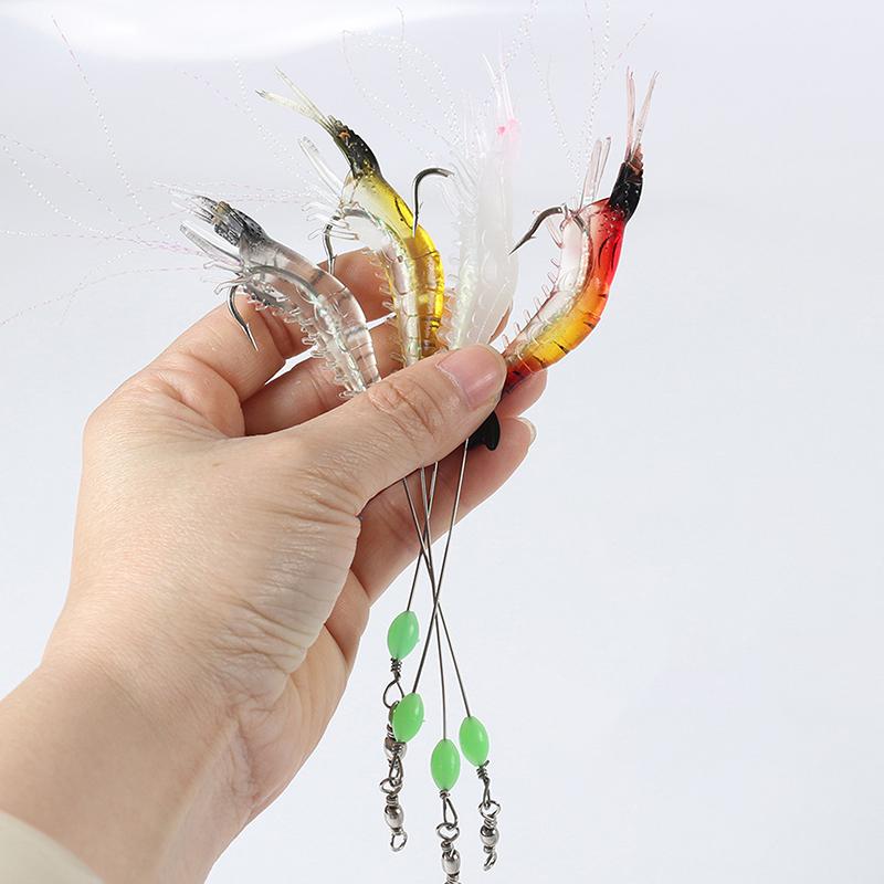 Luminous Soft Fishing Lures Fake Shrimp Floating Shaped Lure Bait Bionic Artificial Shrimp With Hook Fishing Tackle