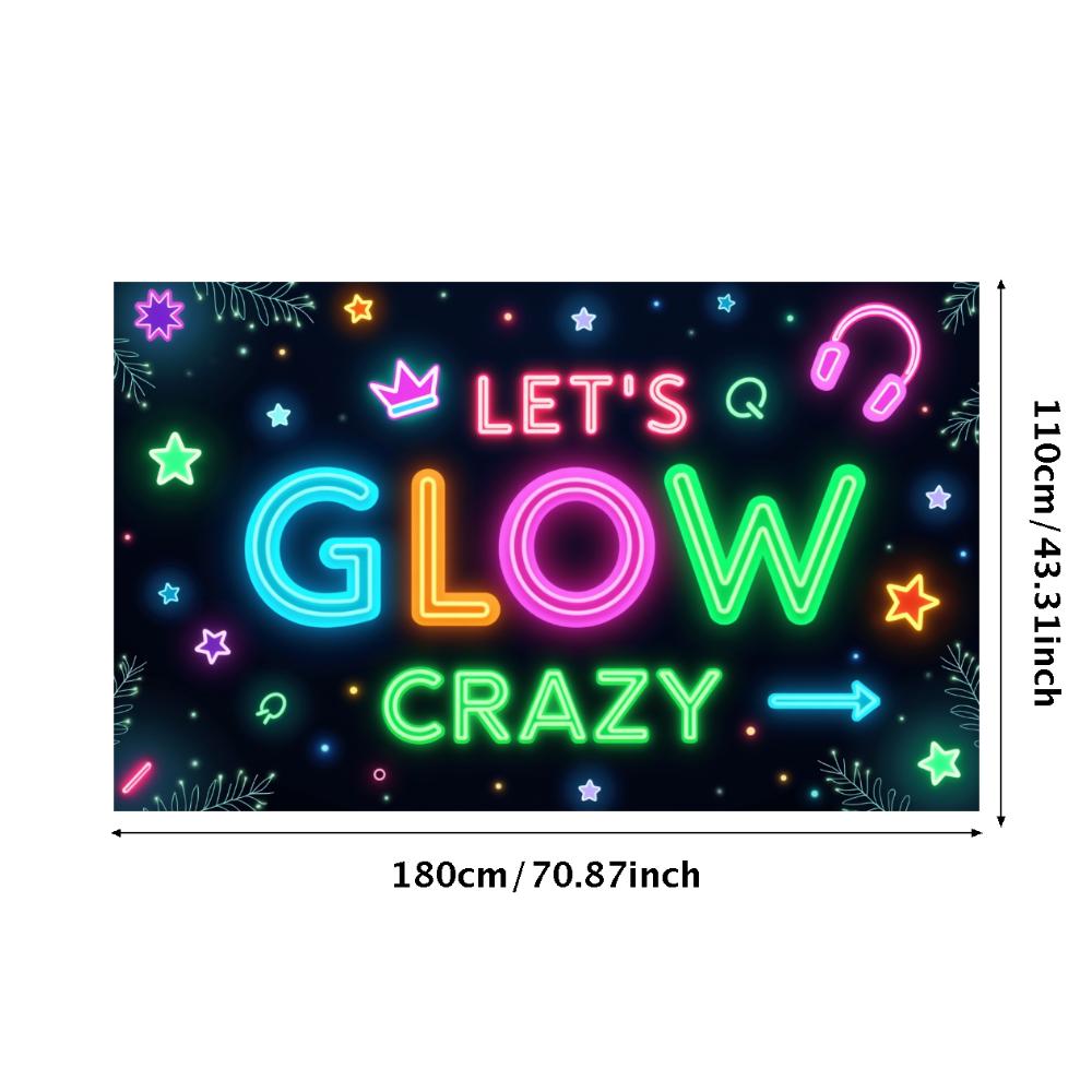 Neon Decoration Headphones Design Neon Party Banner Event Backdrop Party Prop Glow Party Banner For Night Event