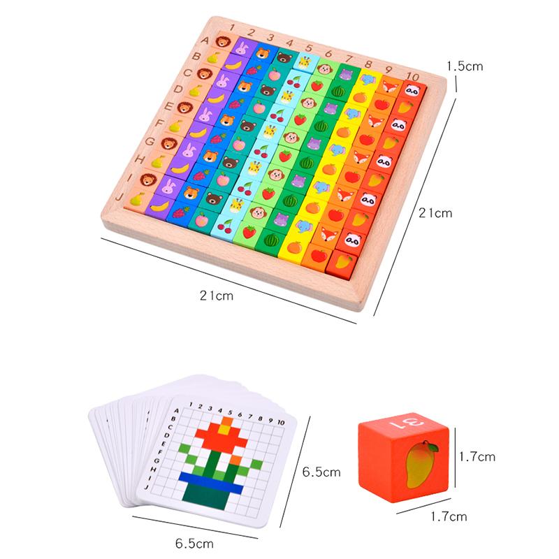 Math Counting Hundred Board Toys Multiplication Board Game Wooden Montessori Kids Learning Educational Toys For Childrens
