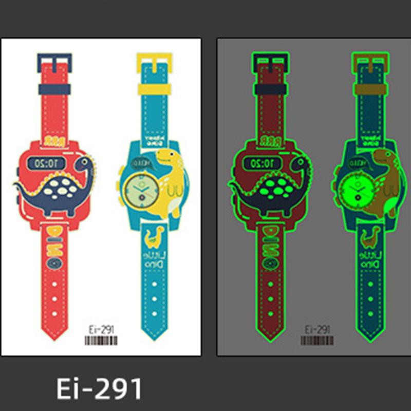 

[Боди Арт Татуировка] Дети Мультфильм Светящаяся наклейка Водонепроницаемый Детский мультфильм Светящиеся часы Татуировки Наклейки120 * 75 мм Ei291