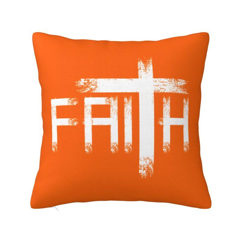 Jesus Quotes Throw Pillow Case cm for Living Room Religion Cross Christian Faith Cushion Cover Soft Polyester Pillowcase