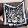 Summer new fashion trend scarf female navy style professional square scarf simulation silk 91 shawl European and American sunscreen silk scarf