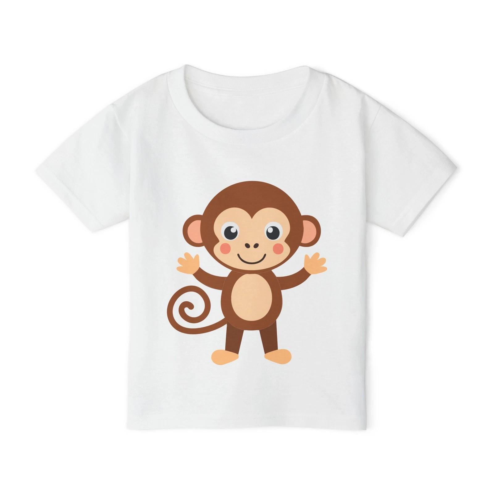 Cheeky Monkey - Cute Cartoon Animal Graphic Gildan Toddler Heavy Cotton Tee M