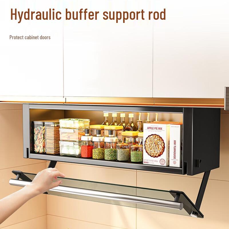 Under-Cabinet Pull-Down Spice Rack with Sensor Light