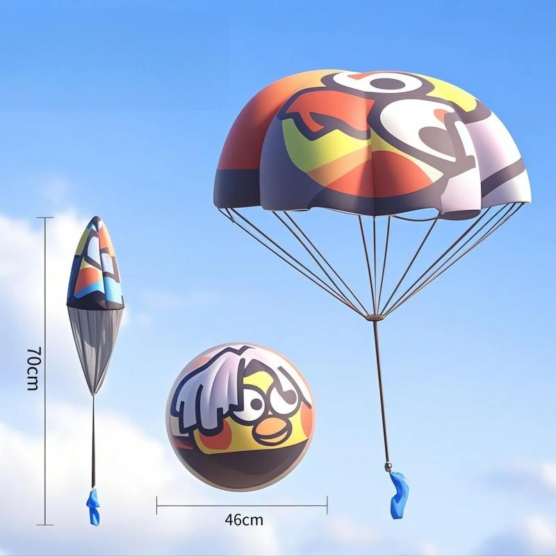 Random 2 Pcs Yellow Duck Children Parachute Outdoor Sports Hand Throwing Parachute Toy Park Small Game Prop Park Toy Sports