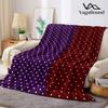 Split Purple Burgundy Polka Dot Flannel Blanket Warm Soft Halloween Christmas Decorative Couch Warm Cozy All-Season Gift