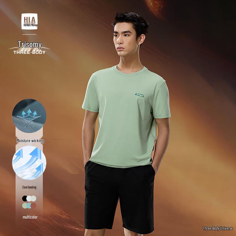 HLA Men s Three-Body Collaboration Cool-Feel Short Sleeve T-Shirt 4XL