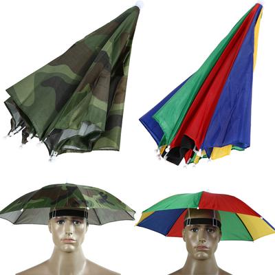 Taille unique Argent Chapeau Parapluie /à T/ête Pliable Abri de Pluie et Soleil pr Camping P/êche Randonn/ée
